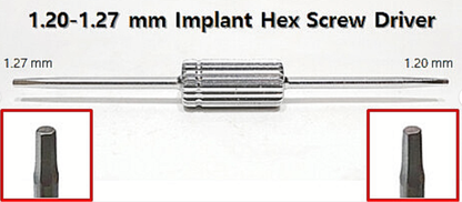 Two way implant hex screwdriver 1.20mm-1.27mm